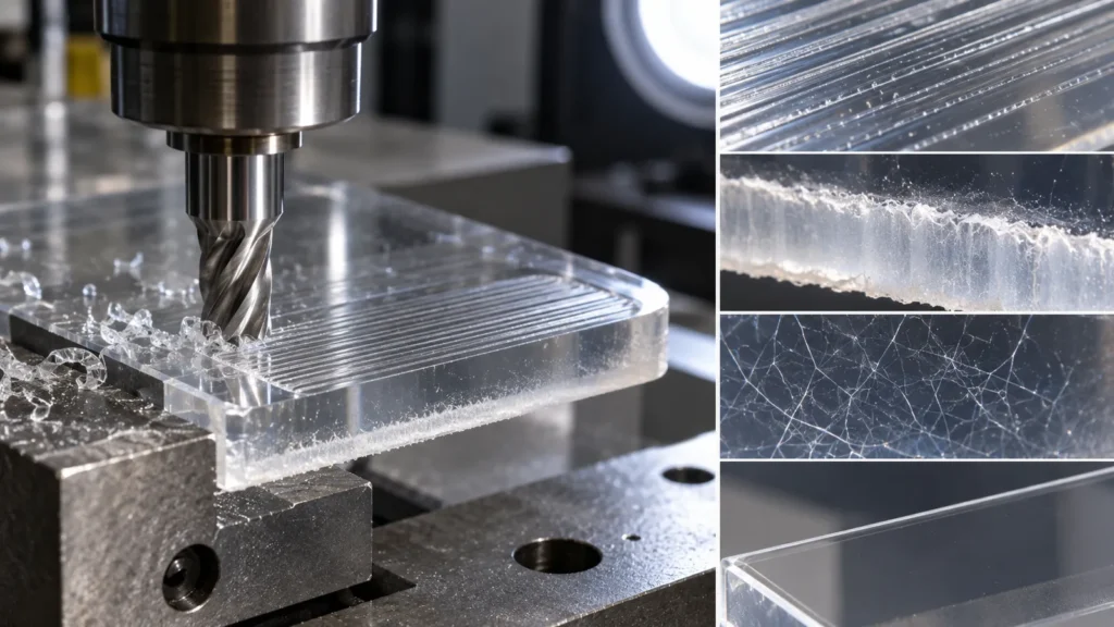 Machined plastic haze causes