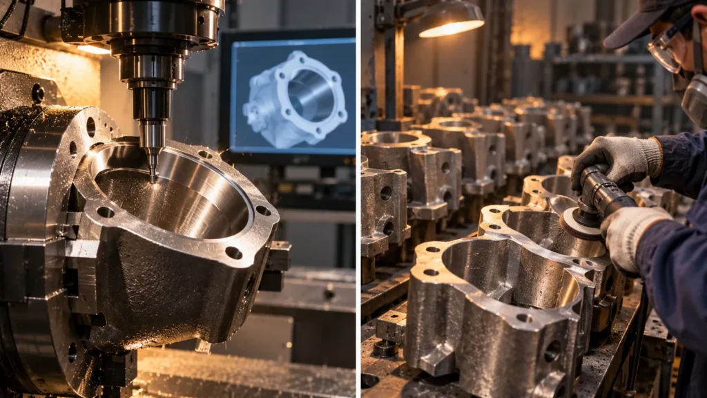 Overfinished CNC part surface
