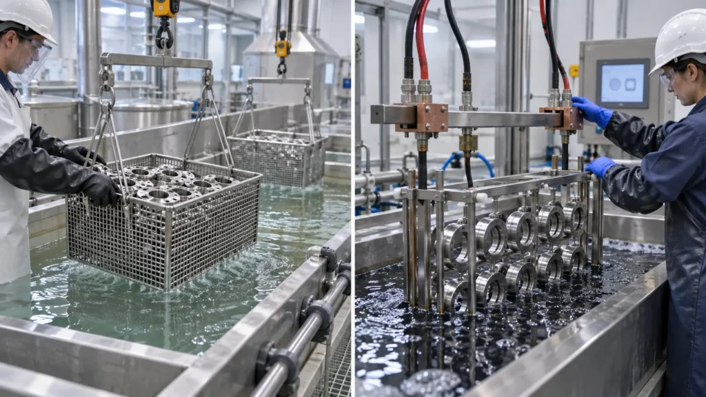 Passivation electropolishing process split
