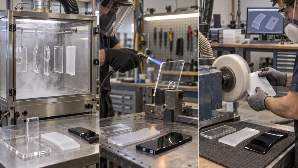 Plastic polishing methods comparison