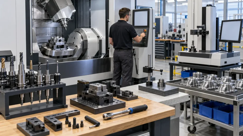 Efficient CNC production setup