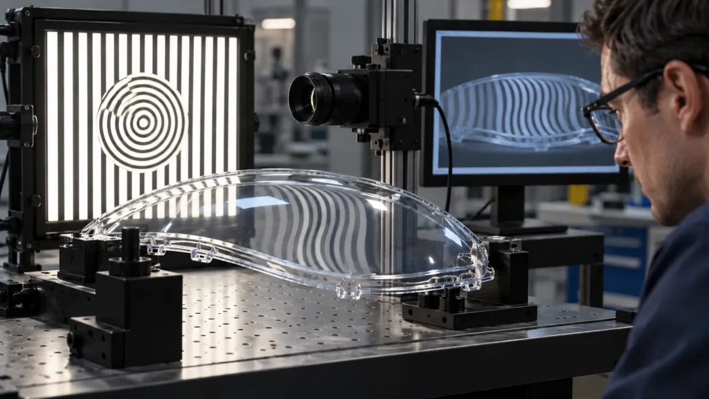 Transparent part optical inspection