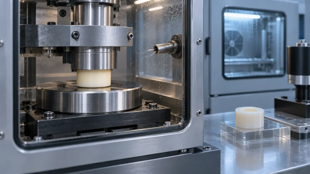 Polymer sliding contact test fixture