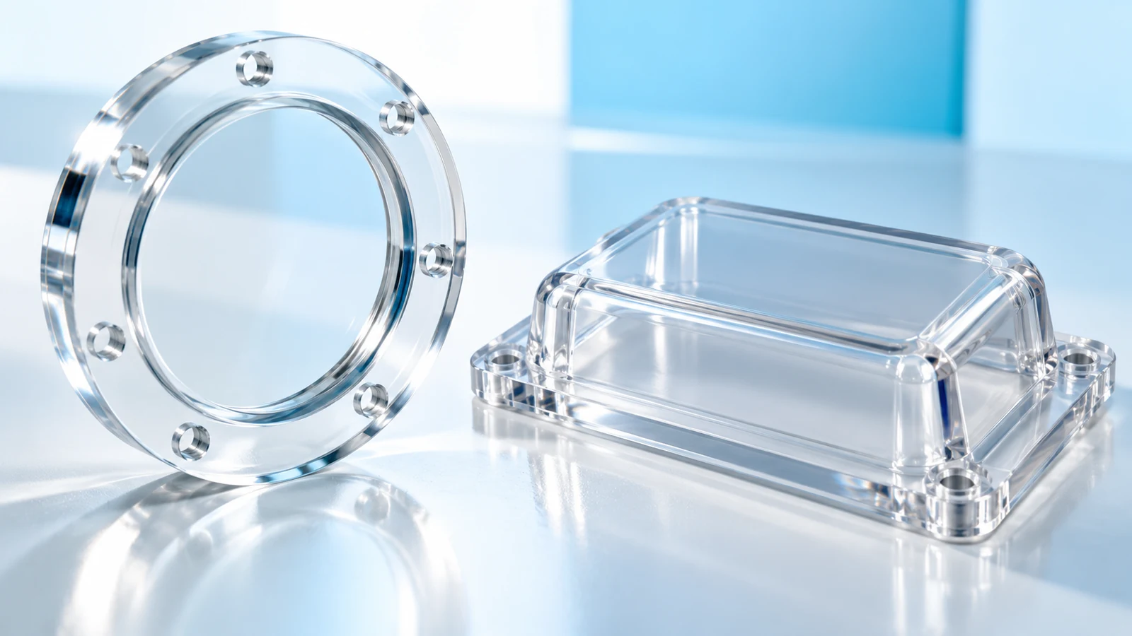 Clear acrylic polycarbonate machined parts