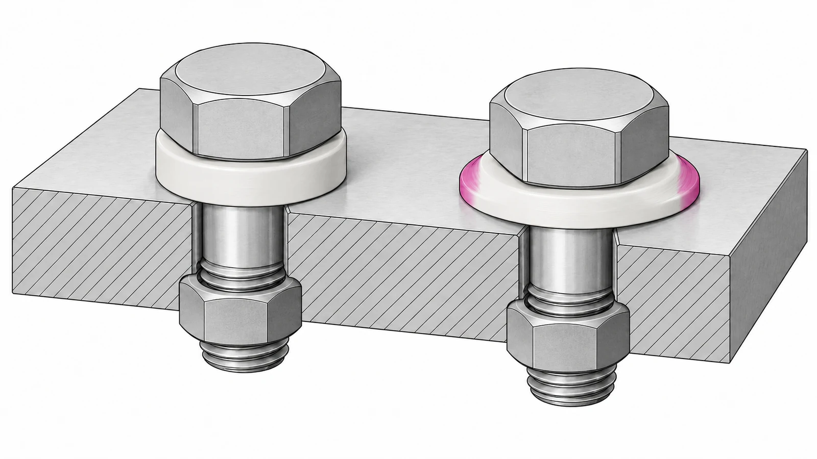 Polymer creep under compressive load