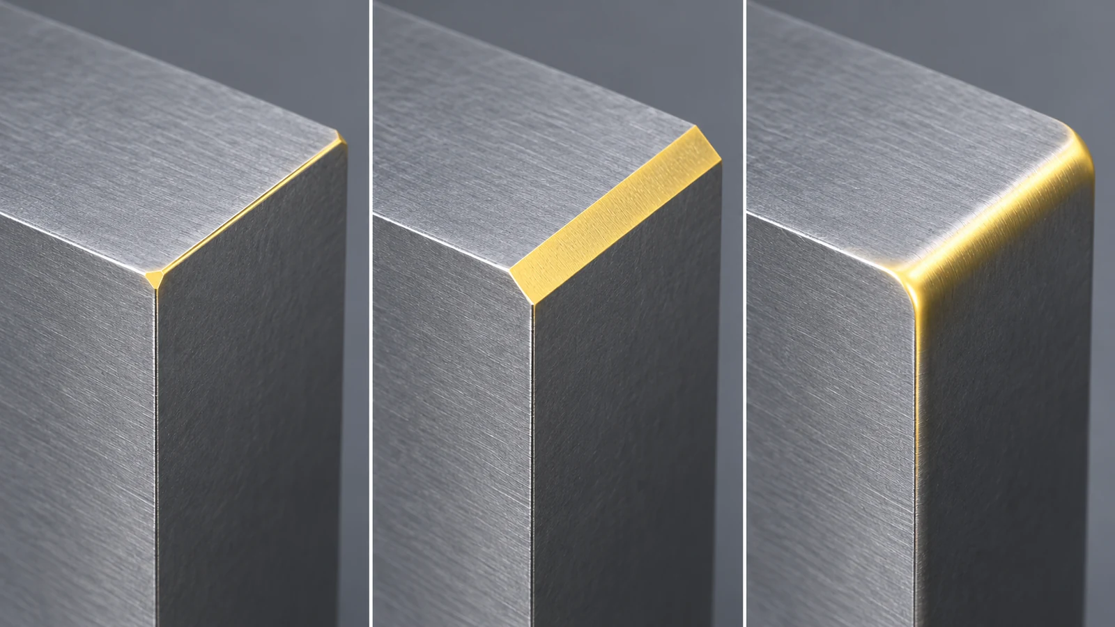 Chamfer radius and broken edge examples