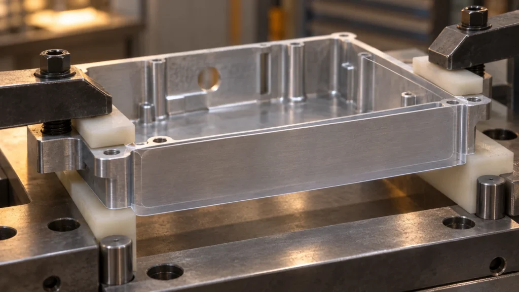 Clamp pressure distorts a thin component