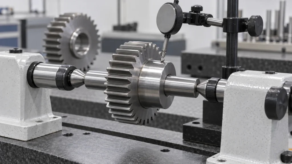 Gear bore aligned for mesh inspection