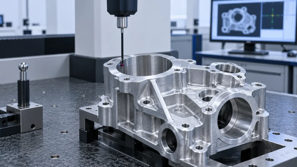 Inspection holds a machined component