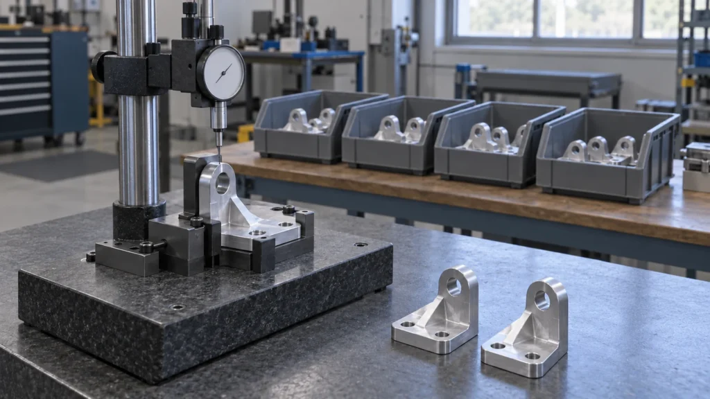 Small batches staged for inspection