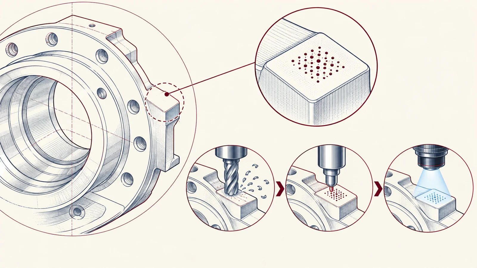 CNC part marking drawing callout with process timing