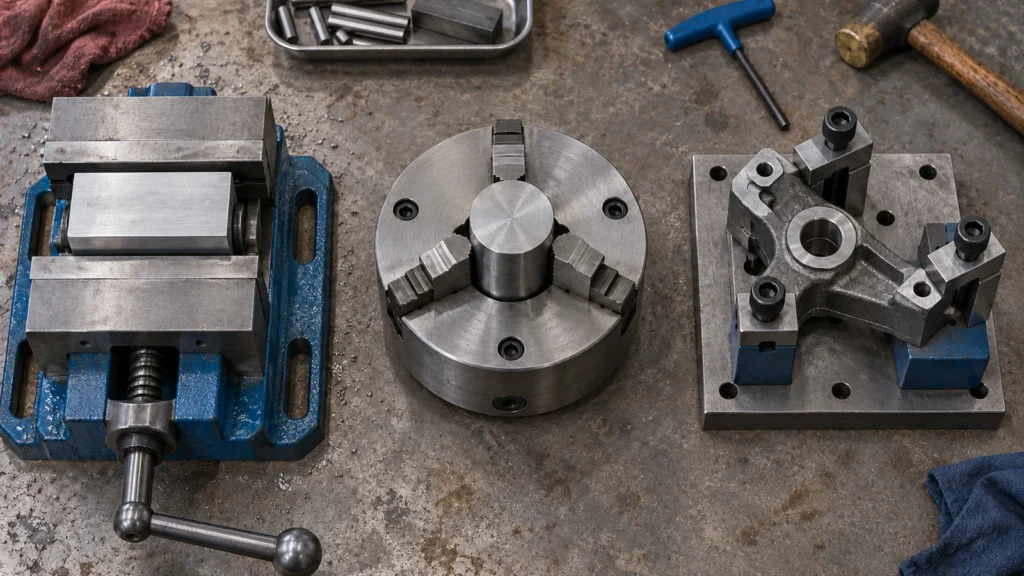 Vise chuck and fixture setups