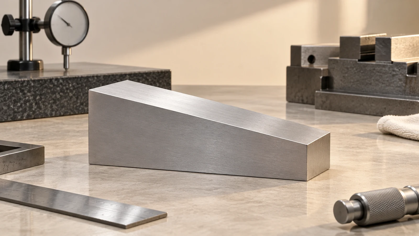 Planar face angled above base