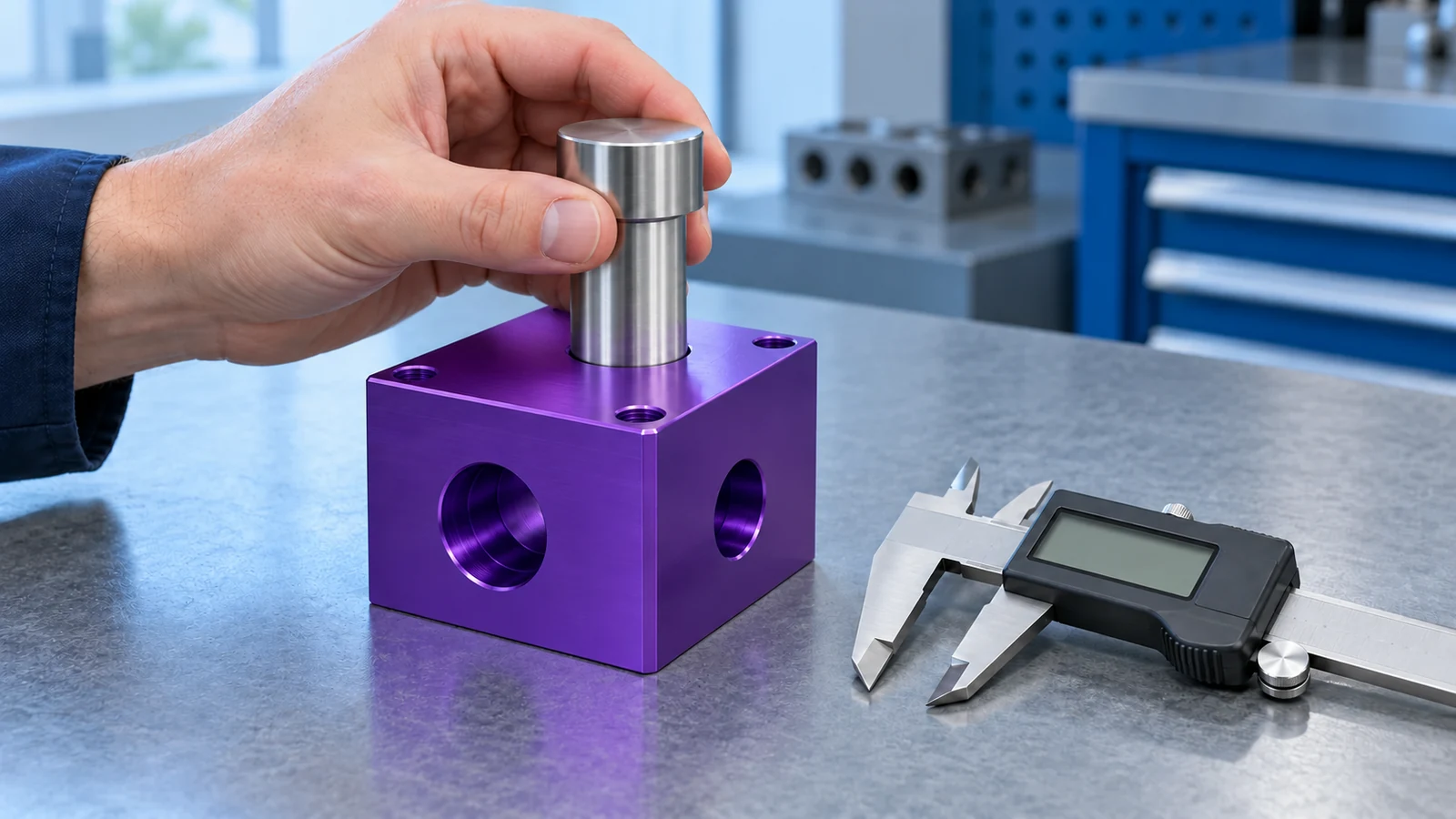 Finished anodized part gauge inspection