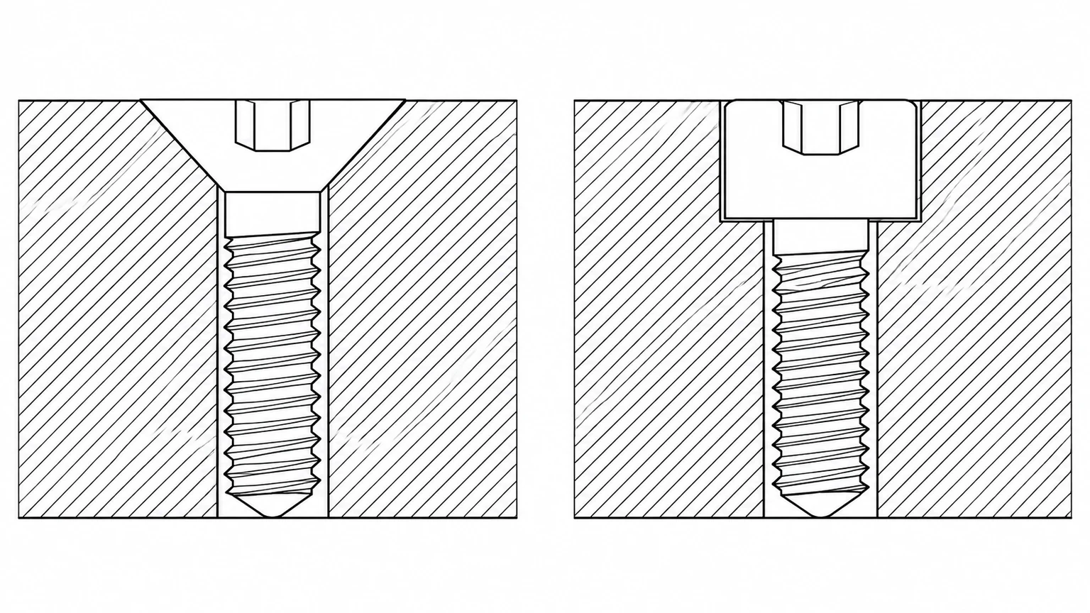 Conical and flat fastener seats