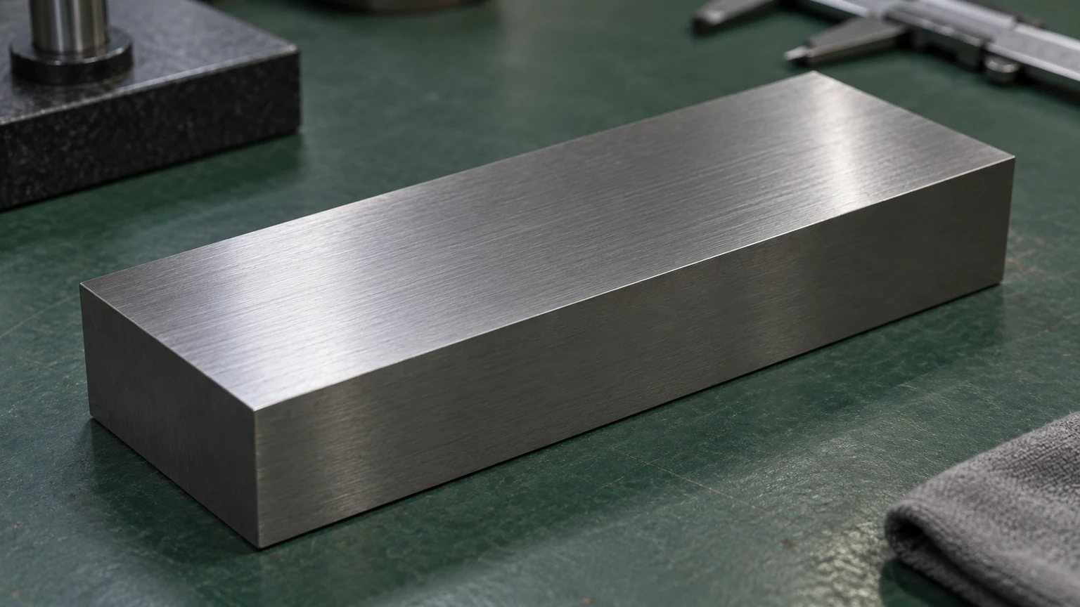 Ground steel surface angled light