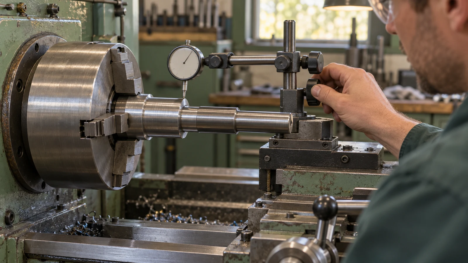 Shaft journal alignment in chuck