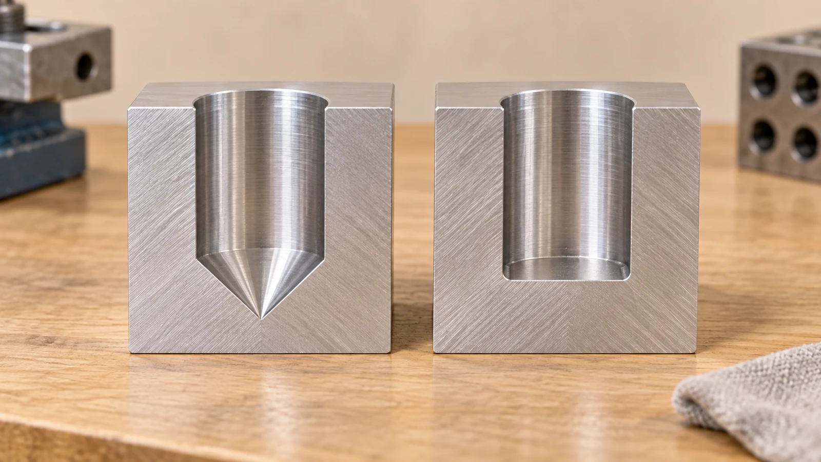 Blind hole bottom geometry comparison