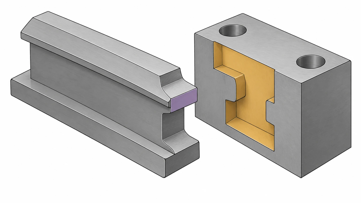 Profile insert separates functional surfaces