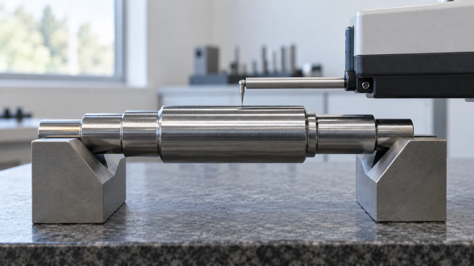 Stylus measures cylindrical surface texture