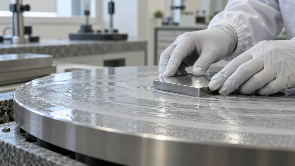 Lapping a precision contact surface