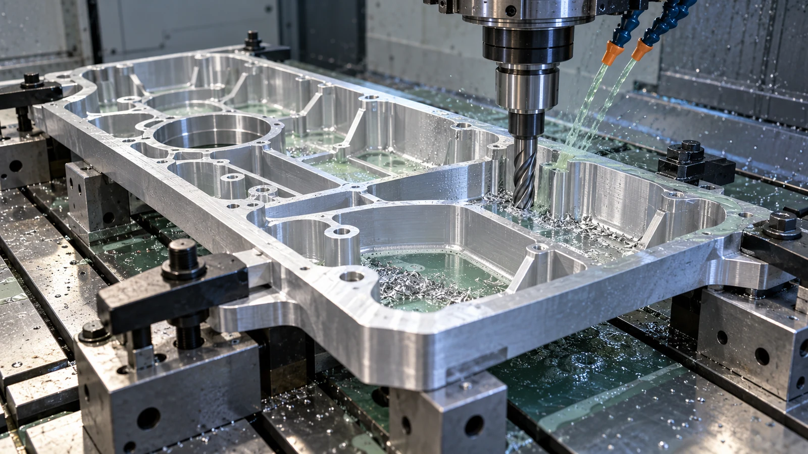 Staged roughing of thin aluminum part