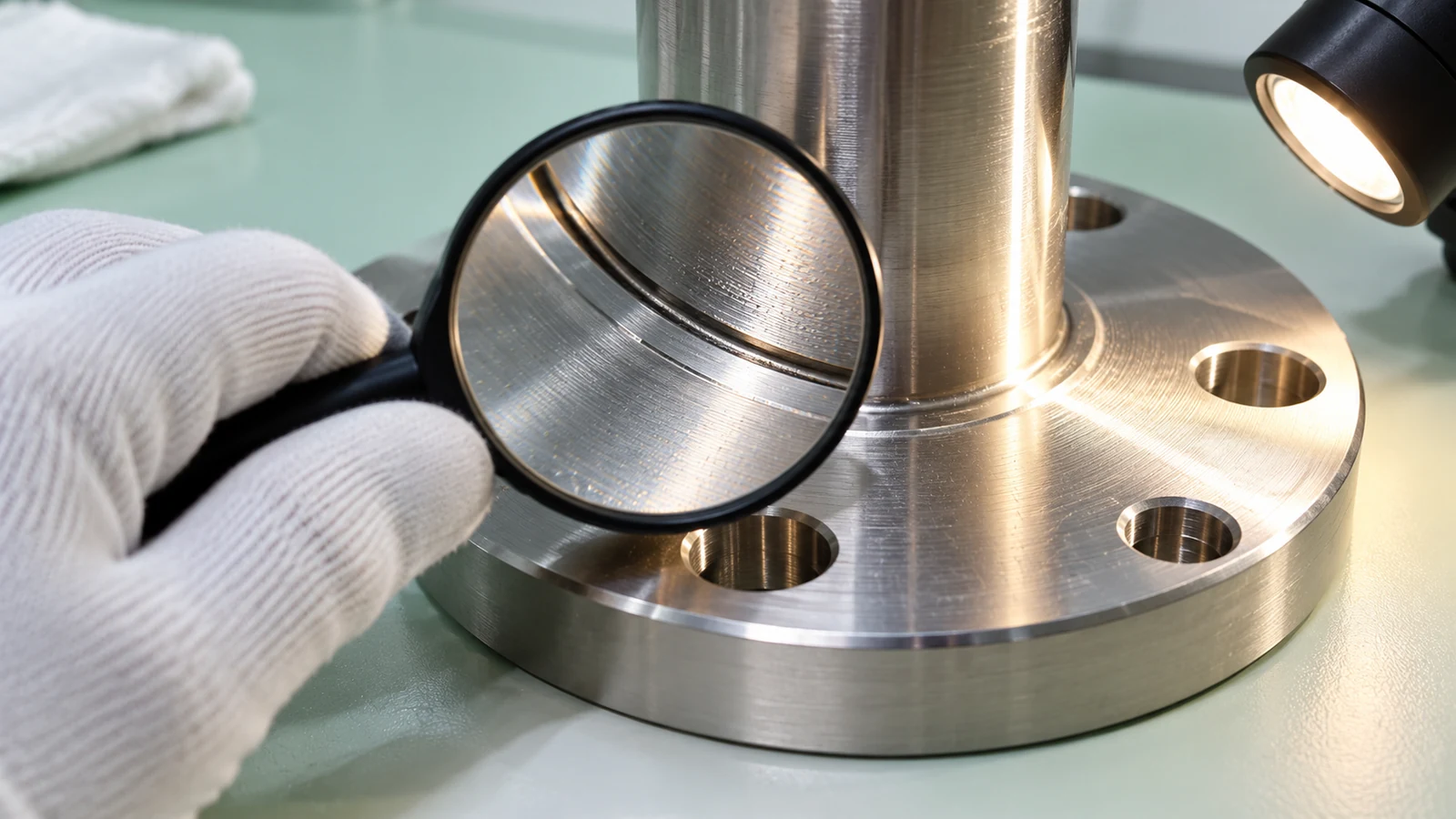 Stainless surface inspected after exposure