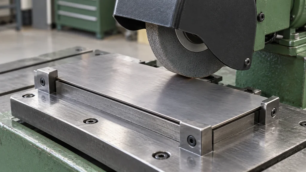 Supporting a thin grinding part