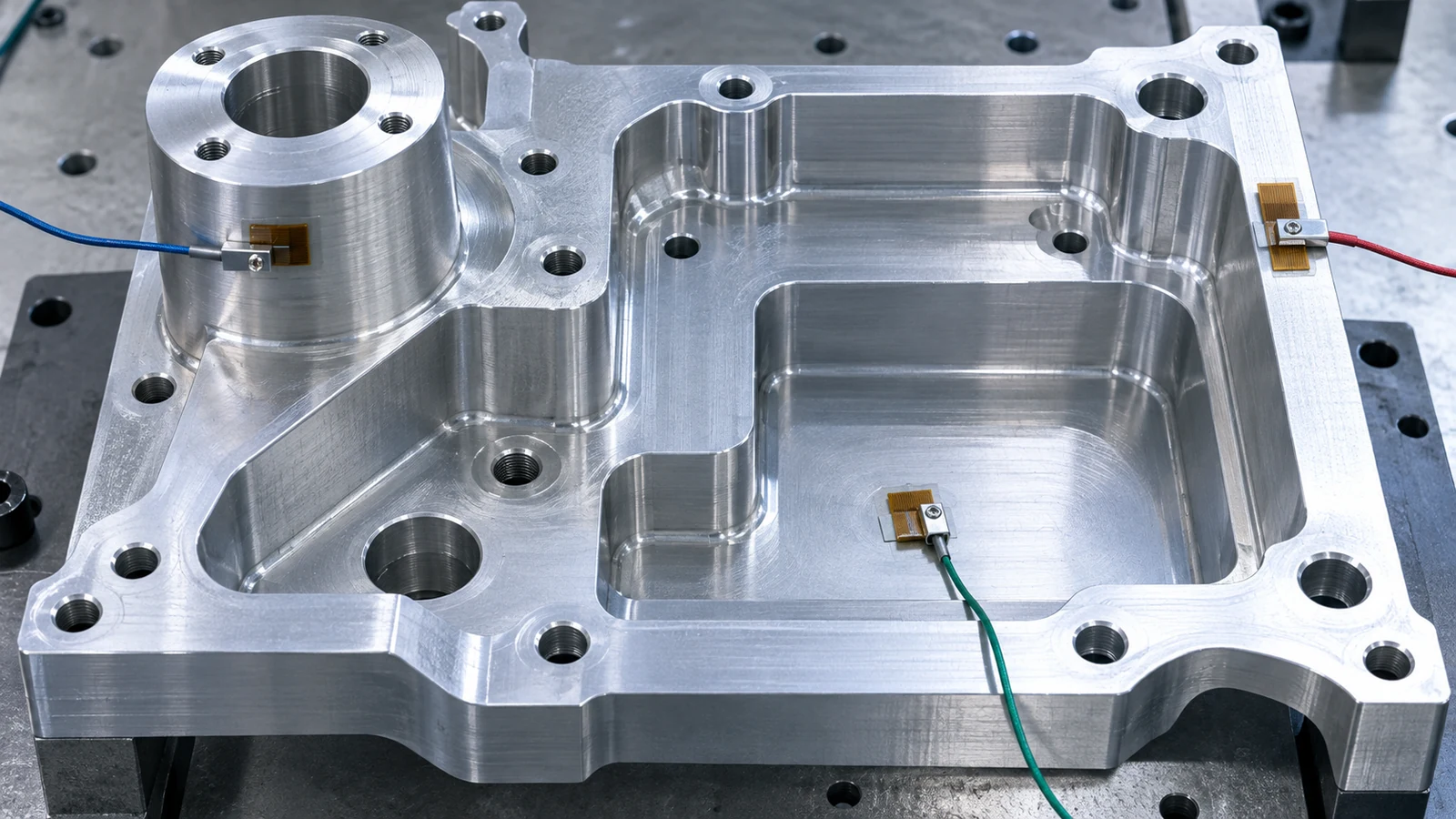 Temperature sensor on large machined component