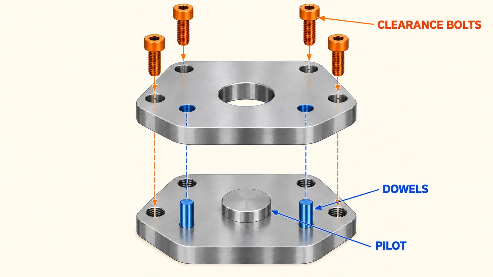 Tool plate locating features