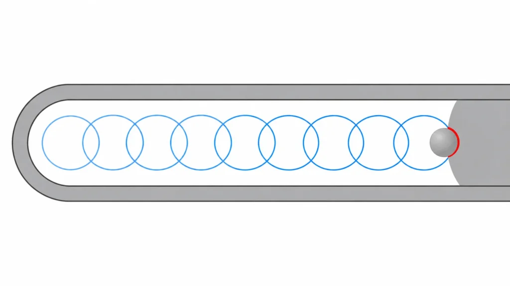 Circular cutter motion inside slot