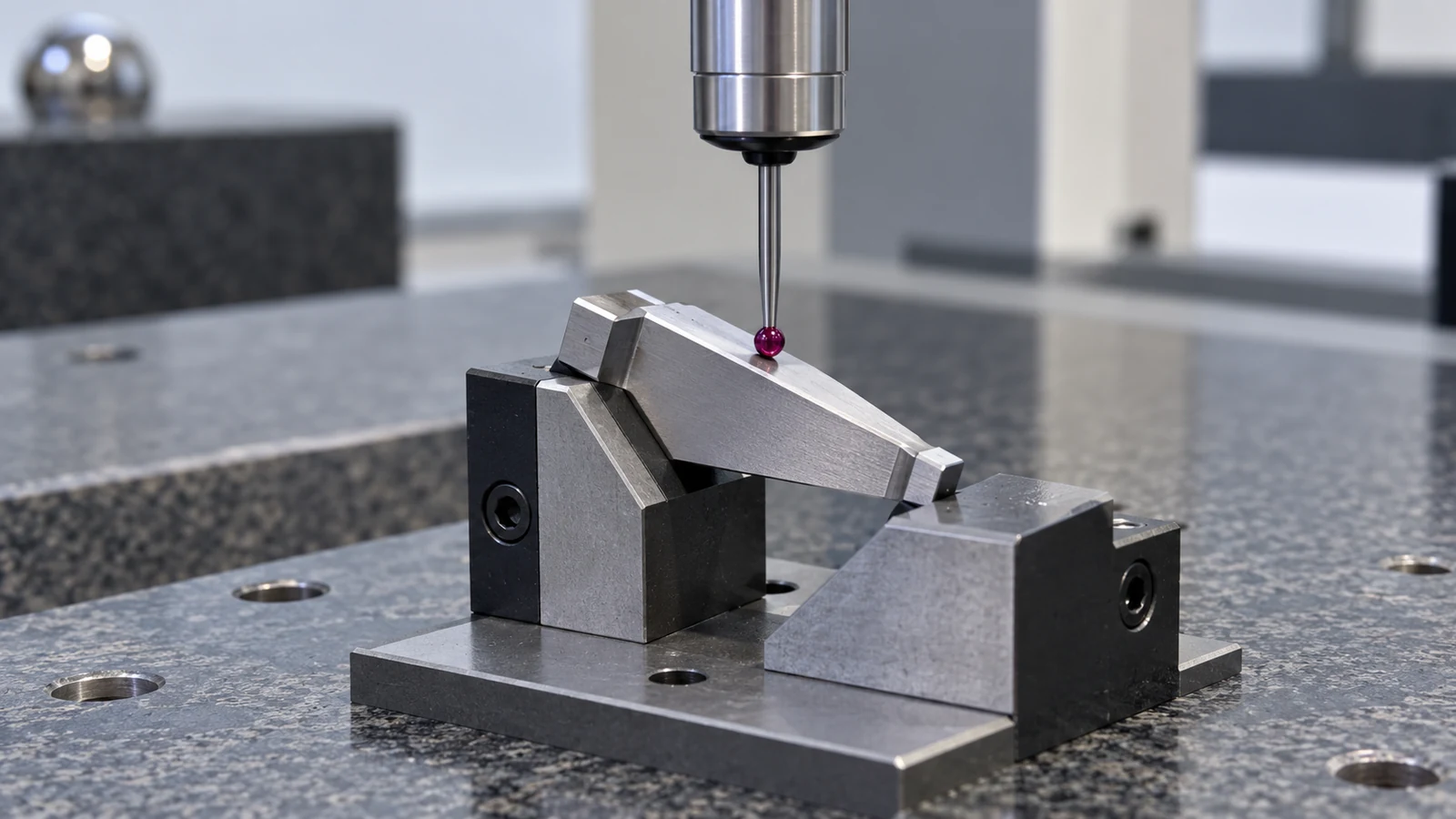 Machined taper angle checked with metrology